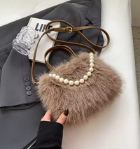 Tiffany | Women Faux Fur Crossbody Bag - Brown