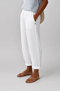 Romina™ Timeless Linen-Cotton Trousers - White