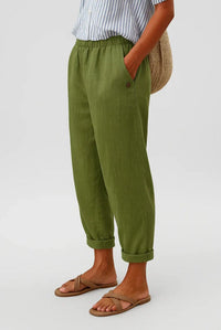 Romina™ Timeless Linen-Cotton Trousers - Olive Green