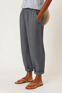 Romina™ Timeless Linen-Cotton Trousers - Dark Grey