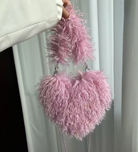 Felize | Women Heart Plush Crossbody Bag - Blush Pink