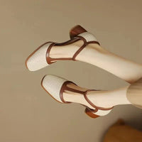 Mid Heel Shoes - Off-white