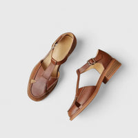 Thalina | Elegant Mary Jane Sandals - Brown
