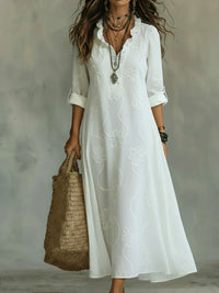 Bobbie - Floral Maxi Dress for Summer Days - White