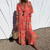 Melissa™ | Chic Boho Women Maxi Dress - Red