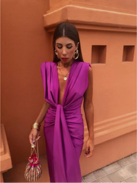 Sophia™ | Elegant Pleated Dress - Fuchsia