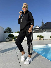 Olyra | Women 2-Piece Relax Hoodie Set - Black