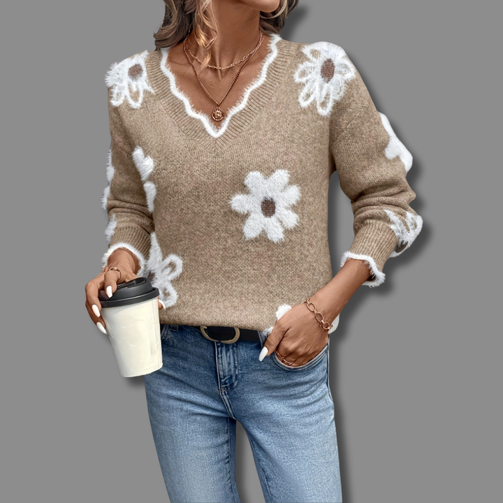 Trie | Soft Knit V Neck Sweater