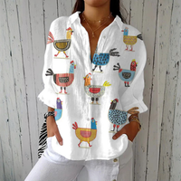 Samantha | Playful Hen Blouse - Multicolor