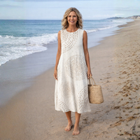 Luna | Retro Casual Dress - Beige