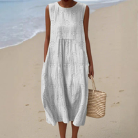 Rose | Embroidered Midi Dress - White
