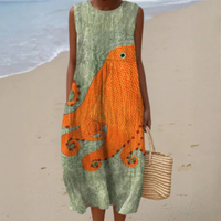 Tess | Oceanic Midi Dress - Multicolor