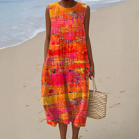 Faye| Sunset Midi Dress - Multicolor