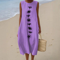 Emma | Violet Bloom Midi Dress - Multicolor