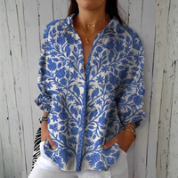Helen | Blue Garden Blouse - Blue