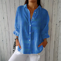 Amy | Azure Stripe Blouse - Blue