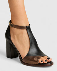 Modern Chic Real Leather Heels - Black