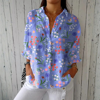 Helen | Blue Garden Blouse - Purple