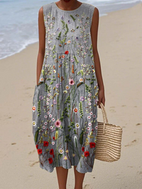Cara™ | Wildflower Midi Dress - Multicolor