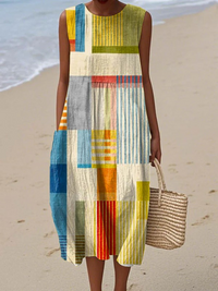 Eve™ Geometric Midi Dress - Multicolor