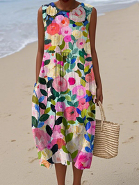 Ava™ | Floral Midi Dress - Multicolor