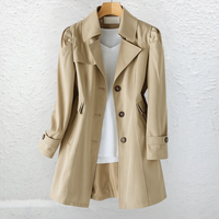 Olivia | Elegant Vintage Summer Coat - Khaki