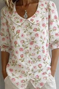 Rowella | Floral Blouse - White