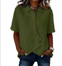 PARLA | Relaxed Button Shirt Blouse - Green