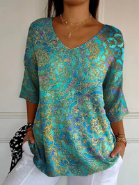 Women's Casual Retro Knit Sweater - Multicolor