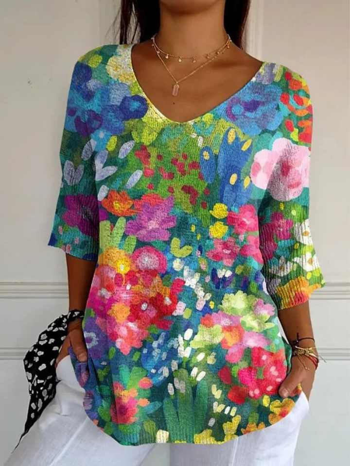 Women's Vintage Floral Knit Sweater