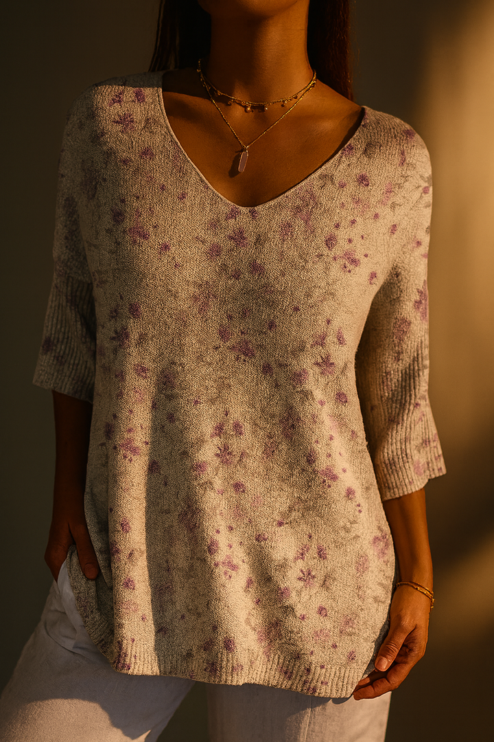 Women's Vintage Floral Pattern Sweater