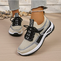 Nerina™ | Lightweight Comfort Sneakers - Black-Khaki