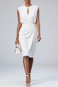 Éloise Draped Midi Dress - White