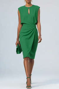 Éloise Draped Midi Dress - Green