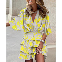 Zachi™ | Floral Midi Dress - Grey/Yellow
