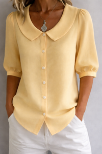Perdita| Collared Blouse - Yellow