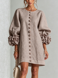 Rosalie | Button-Down Mini Dress (restocked) - Mushroom Taupe