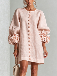Rosalie | Button-Down Mini Dress (restocked) - Pink
