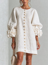 Rosalie | Button-Down Mini Dress (restocked) - White