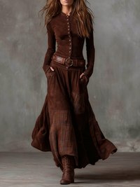 Orlix | Sophisticated Maxi Dress - Brown
