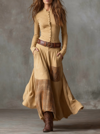 Orlix | Sophisticated Maxi Dress - Khaki