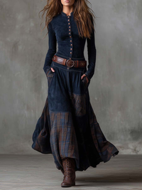 Orlix | Sophisticated Maxi Dress - Navy Blue