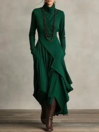 Charlotte™ | Asymmetrical Maxi Dress - Green