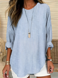 Rhea | Classic Striped Blouse - Blue (Almost sold out)
