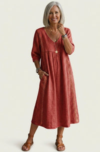 Juliette I Elegance A Line Maxi Dress - Red