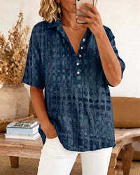 Prudence | Elegant Collar Blouse - Navy Blue