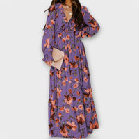 Ynah | Women Elegant Maxi Dress - Dark Purple