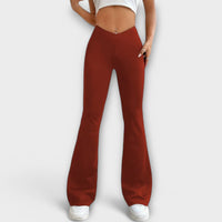 Serena - Relaxed Pants with Flared Leg - Red