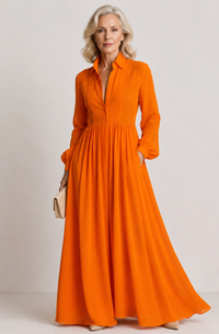 Lioren | Soft Flow Maxi Dress - Orange