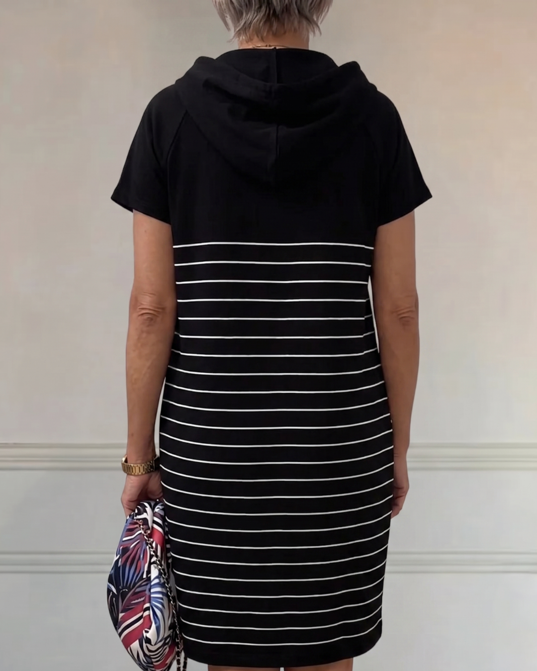 Gavellea | Comfortable Striped Hooded Dress